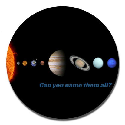 Can You Name All The Planets Sticker